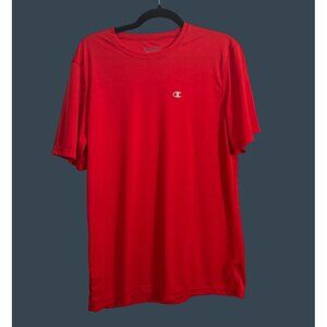Champion Red Athletic T-Shirt Short Sleeve Mens Size M Breathable Performance Fa